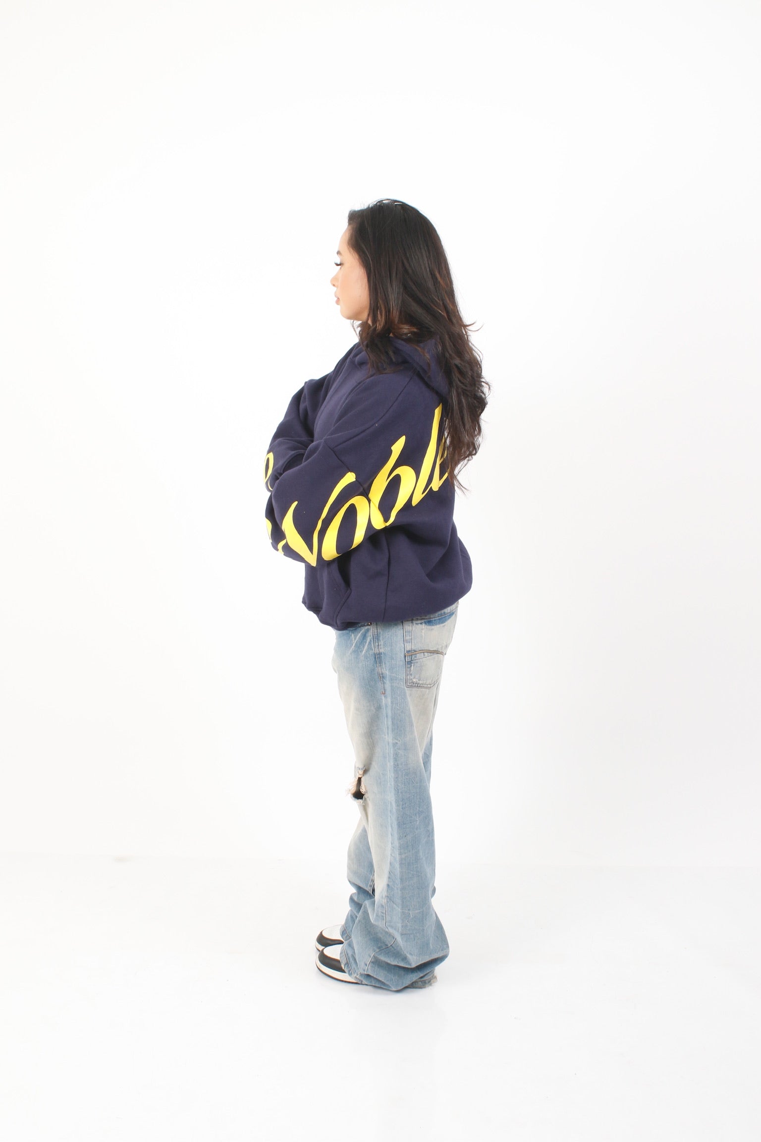 Navy Statement Hoodie