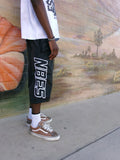 Black Nylon Capri Shorts